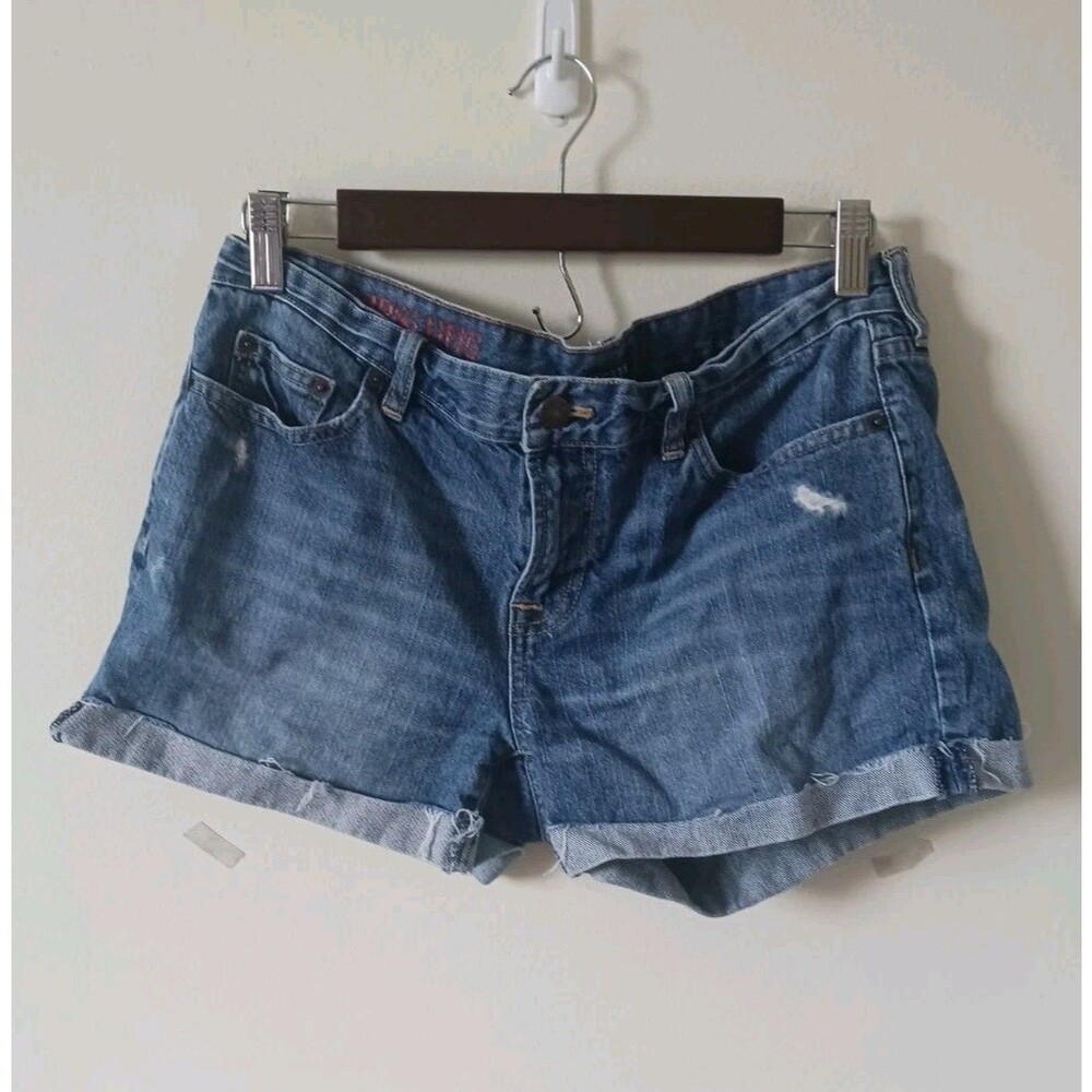J.Crew Denim Shorts Women 6 Blue Medium Wash Distressed Cuffed